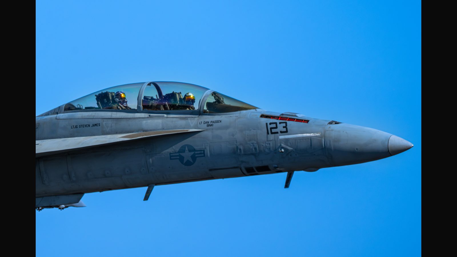 F/A-18 Super Hornet, number 123, at the California Capital Airshow, West Coast Rhino Demo