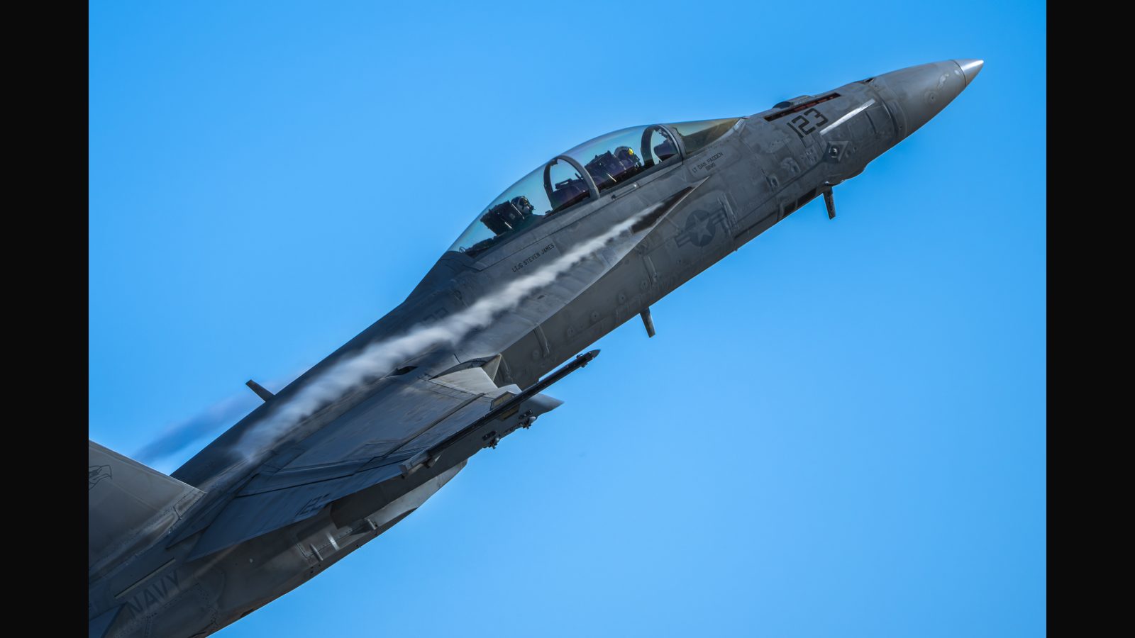 F/A-18 Super Hornet, number 123, at the California Capital Airshow, West Coast Rhino Demo