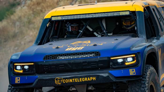 Unlimited Truck Legends race vehicle number L27 at speed, Gerard Lopez